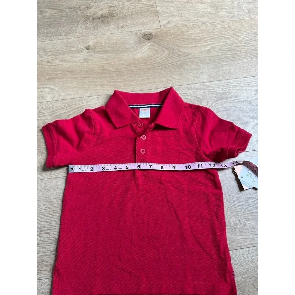 NWT Boys Kids Gymboree playproof uniforms nanotex short sleeve red polo size 3T‎